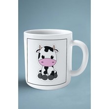 Inek Baskılı Kupa Bardak Çift Taraflı Kişiye Özel Çerçeveli Renkli Model 14