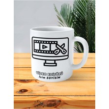 Video Editörü Meslek Baskılı Kupa Bardak Çift Taraflı Baskı Kişiye Özel Model 4