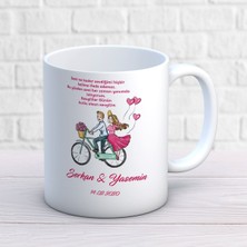 Sevgililer Günü Kişiye Özel Seni Çok Seviyorum Bisiklet Aşk Kupa Bardak