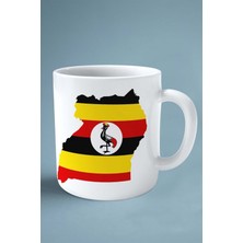 Uganda Bayrak Baskılı Kupa Bardak Çift Taraflı Kişiye Özel Model 2