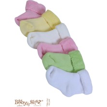 Babyshez  Pamuklu 6'lı Yenidoğan Havlu Kışlık Bebek Çorap