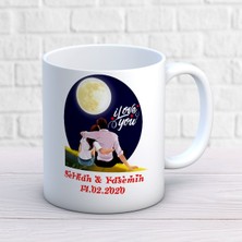 Sevgililer Günü Kişiye Özel Seni Çok Seviyorum Ay Işığı Kupa Bardak