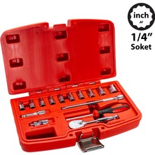 Ceta Form C00A-15PBT 12 Köşe Sae (Inç) Lokma Takımı 1/4” - 15 Parça