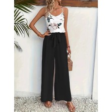 Sosostyle Kadın Ip Askılı V Yakalı Süprem Bluz ve Aerobin Pantolon Ikili Takım