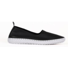 Bueno Shoes Siyah Flotter Deri Kadın Düz Babet 01WE1806 01WE1806