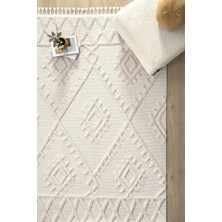 Eliz Home Krem Modern Dokuma Halı Yolluk Antre Oturma Odası Salon Mutfak Halısı
