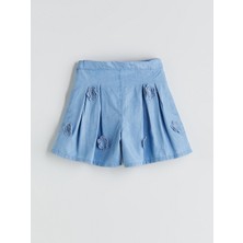 Lc Waikiki Yeni Sezon Kiz Cocuk Denim Gorunumlu Sort Etek - S5R294Z1