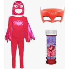 Pijamaskeliler Kız Kostümü, Maske ve Köpük Hediyeli, Renkli ve Eğlenceli
