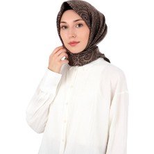 Acı Kahve Sanat Desen Twill Ipek Eşarp