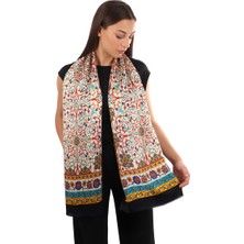 Gold Sarmaşık Desen Dar Ipek Fular