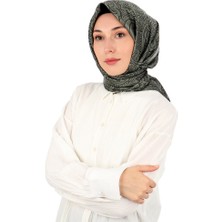 Haki Sanat Desen Twill Ipek Eşarp