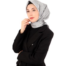 Gümüş Sanat Desen Twill Ipek Eşarp