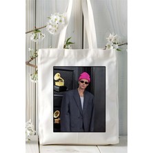 Justin Bieber Baskılı Bez Çanta Omuz Çantası Kişiye Özel Desen 1