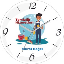 Kişiye Özel Temizlik Hizmetleri Çap 30 Bombeli Gerçek Cam Duvar Saati