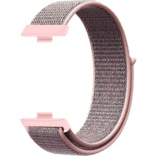 Huawei Watch Fit 3 Uyumlu Nefes Alan Kumaş Hasır Cırt Cırt Kordon