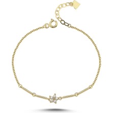 Nisera Minimal Taşlı Yıldız Altın Bileklik