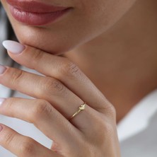 Nisera Lovely Minimal Kalp Altın Yüzük