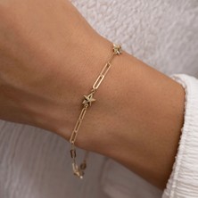 Yıldız Detaylı Altın Bilek