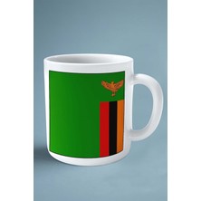 Zambia Zambiya Bayrak Baskılı Kupa Bardak Çift Taraflı Kişiye Özel