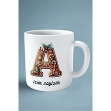 Noel Yeni Yıl Yeniyıl Hediye Isimli Kişiye Özel 2024 Baskılı Kupa Bardak A Harfi