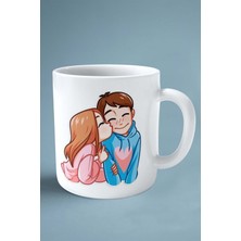 Sevgililer Günü Sevgili Kişiye Özel Baskılı Kupa Bardak Çift Taraflı Baskı Model 21 Sevgi