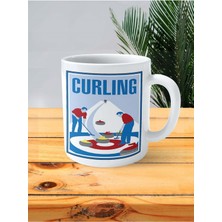 Curling Baskılı Kupa Bardak Kişiye Özel Desen 2