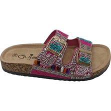 Guja Fuşya Çift Totka Kadın Terlik Ayakkabı