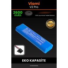 Robo-Mi Viomi V2 Pro 2600mAh Robot Süpürge Bataryası - Sertifikalı Güvenlik, Gerçek Kapasite
