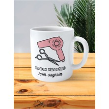 Kuaför Kadın Kuaförü Baskılı Kupa Bardak Isimli Kişiye Özel Saç Kesim Fön Resim