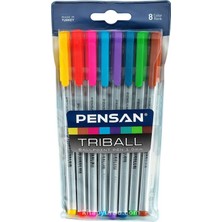 Pensan Triball Tükenmez Kalem Renkli 8'li Set