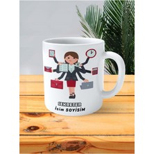 Sekreter Meslek Baskılı Kupa Bardak Çift Taraflı Baskı Kişiye Özel Model 6