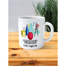 Matematik Öğretmeni Baskılı Kupa Bardak Isimli Kişiye Özel Şekiller