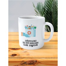 Dünyanın En Iyi Eczacısı Eczane Baskılı Kupa Bardak Isimli Kişiye Özel Ecza Kutusu