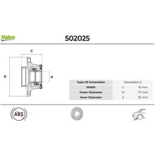 Arka Teker Poryasi Rulmanli Tempra-Doblo-Palio-Albea-Marea Abs Siz 4 Bijon 30X117X61.7 Almla