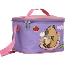 Capybara Kız Çocuk Isı Yalıtımlı Beslenme Çantası - Mor - Pembe - 5234