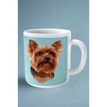 York Shire Terrier Köpek Isimli Kişiye Özel Baskılı Kupa Bardak Dil