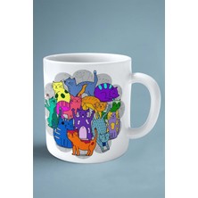 Kedi Çift Taraflı Baskılı Kupa Bardak Kişiye Özel Teslim