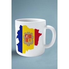 Andorra Bayrak Baskılı Kupa Bardak Çift Taraflı Kişiye Özel Model 2