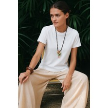 Basic Bisiklet Yaka Yumuşak Dokulu  T-Shirt