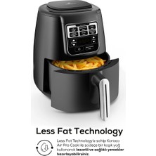 Karaca Air Pro Cook XL 2 in 1 Konuşan Airfryer Black Chrome 4 Kişilik