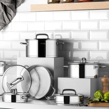 Aryıldız Studio Prestige 20 Parça Cam Kapak İdeal Çelik Çeyiz Seti
