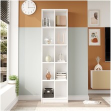 Oscer Geniş Kitaplık  10 Raflı 180CM Beyaz Osc1-W