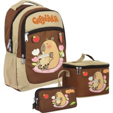 Capybara (Erkek Çocuk - Bej - Kahverengi) Ilkokul Üçlü Çanta Seti - SETCPB5230A
