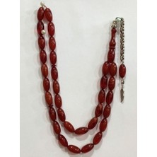 Ateş Kehribar Kırmızı Renk Beyzi Modeli Tespih