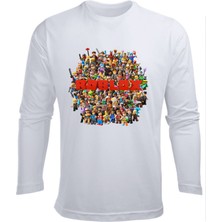 Uzun Kollu Roblox Karakterleri Bulunan Efendioğlu Design Tasarımı Pamuklu Çocuk Tişört