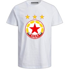 Pfk Cska Sofia 1948 Пфк Цска Baskılı Pamuklu Tişört