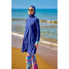 Lacivert Tam Kapalı Mayo – Hakim Yakalı, Su Itici Kumaş M2505