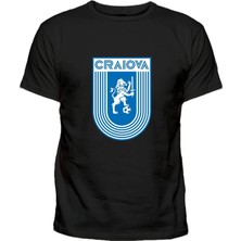 Universitatea Craiova Kulüp Büyük Baskılı Erkek Pamuklu Tshirt