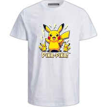 Pika Pika Pikachu Baskılı Pamuklu Çocuk Tshirt