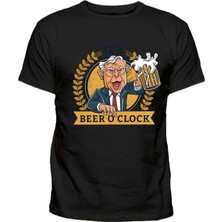 Beer O'clock Baskılı Bira Baskılı Pamuklu Tişört
